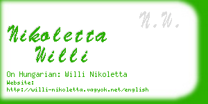nikoletta willi business card